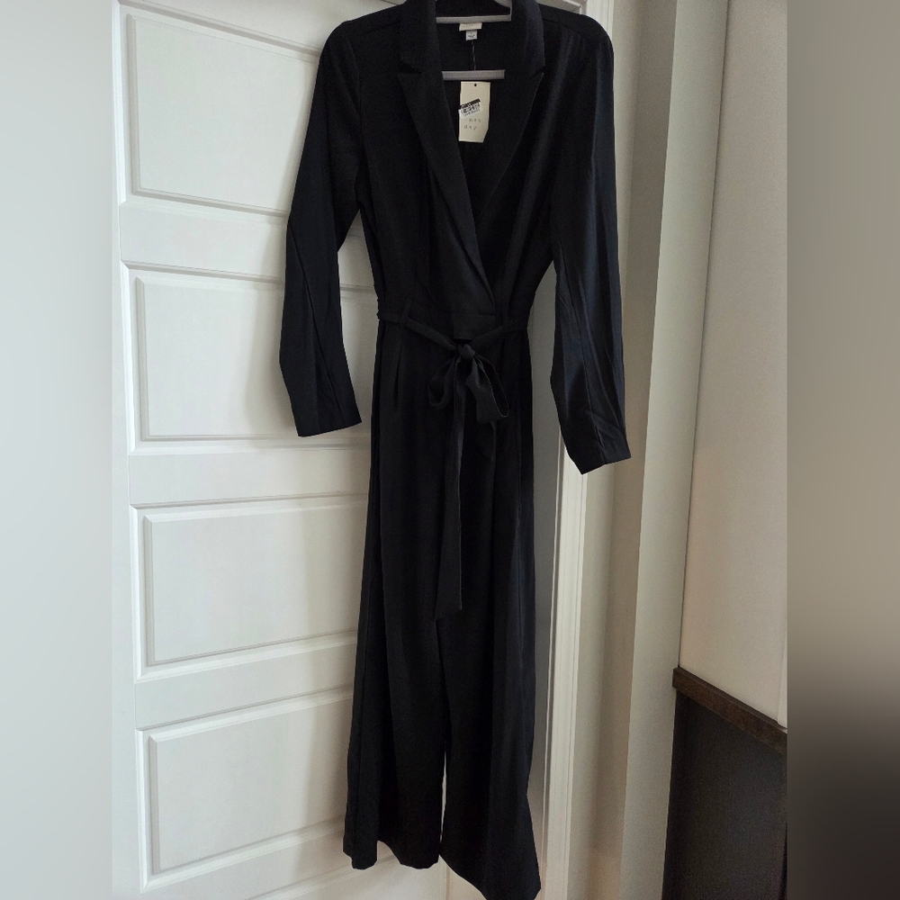a new day Black Long Sleeve Wrap Front Jumpsuit NWT - Picture 2 of 14